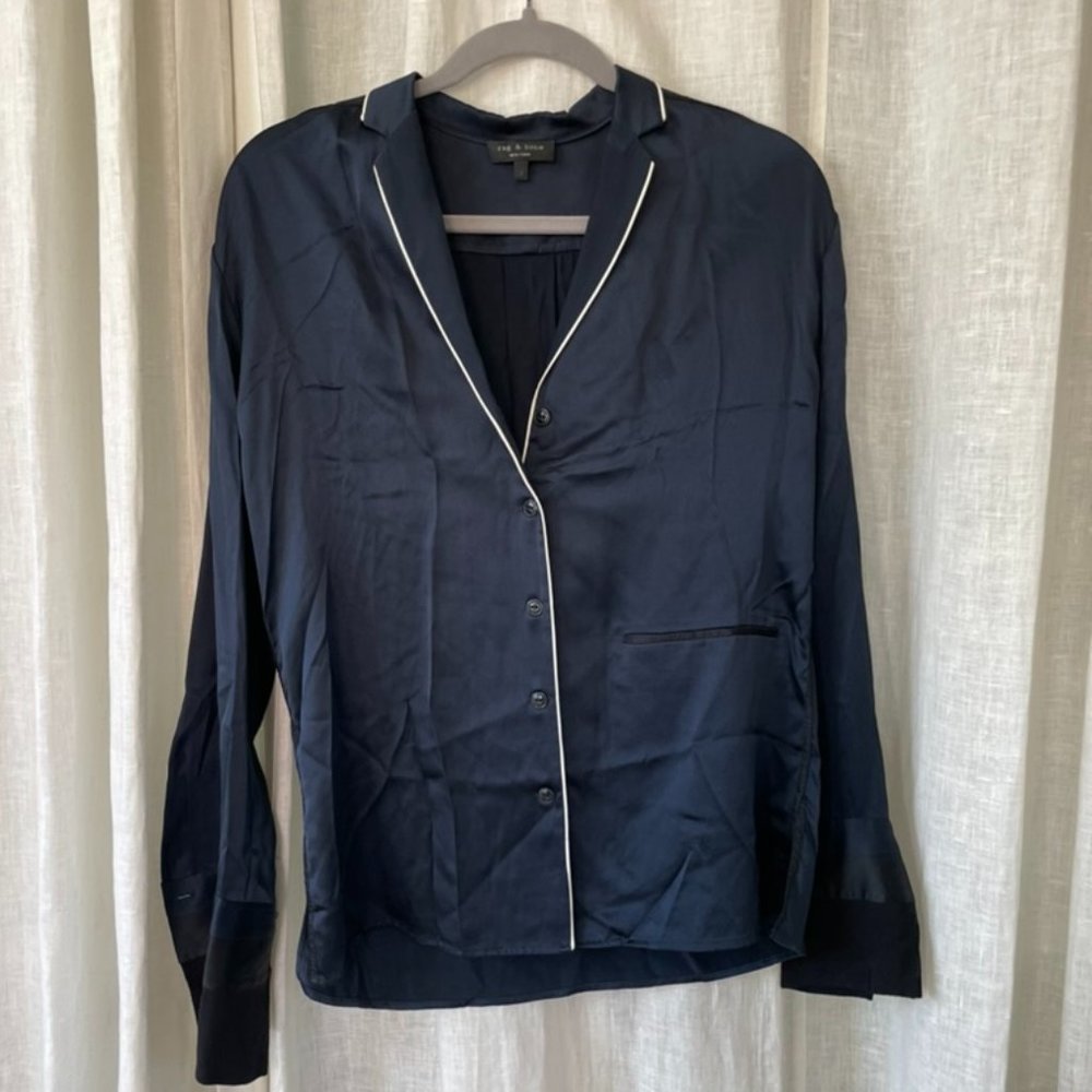 Rag & Bone Pajama Silk Top - Picture 1 of 4